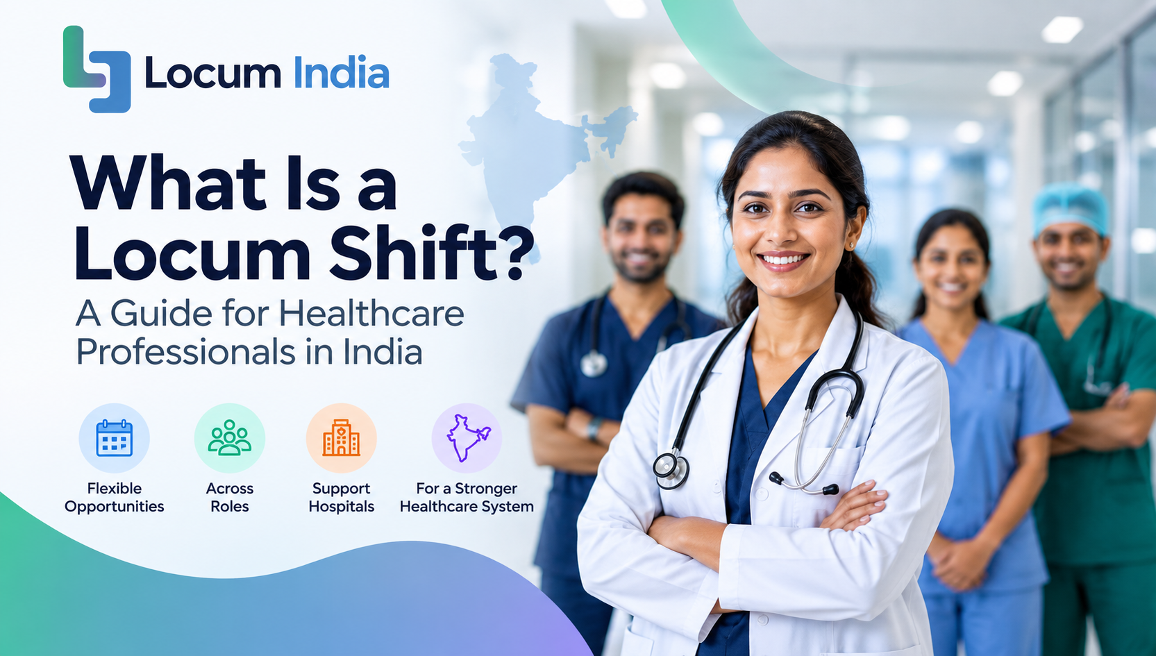 Healthcare professionals representing locum and shift-based healthcare staffing in India